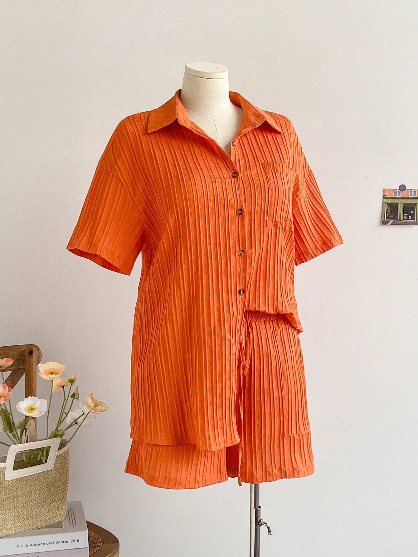 Saída de Praia Plus Size Conjunto Camisa Manga Curta e Short