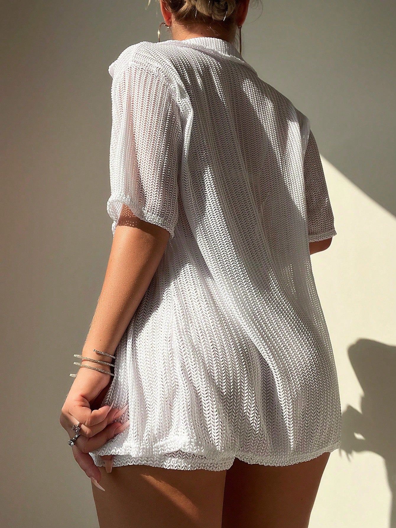 Conjunto Saída de Praia Feminino Camisa e Short Transparente