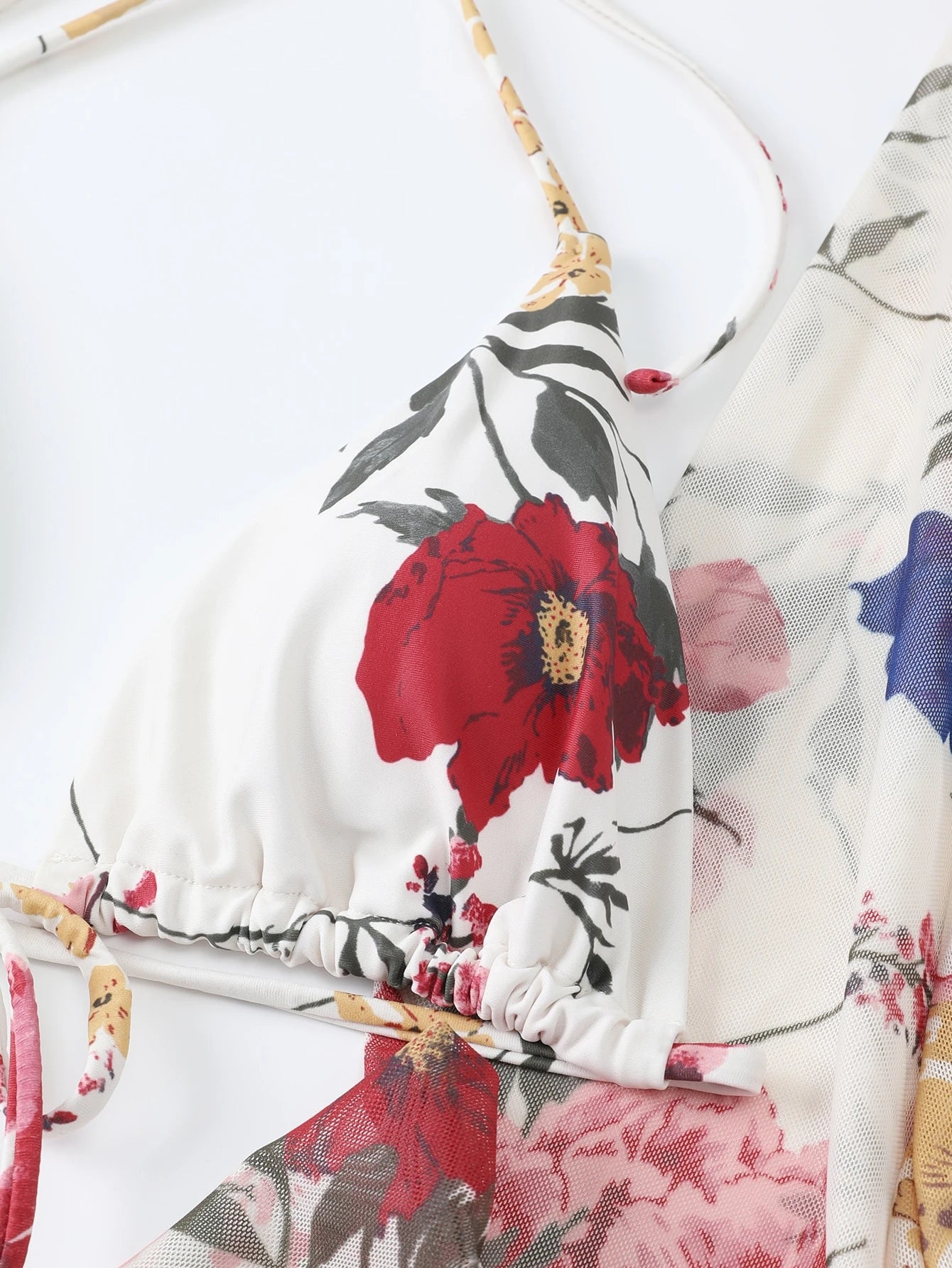 Biquíni Cortininha Florido + Saída de Praia