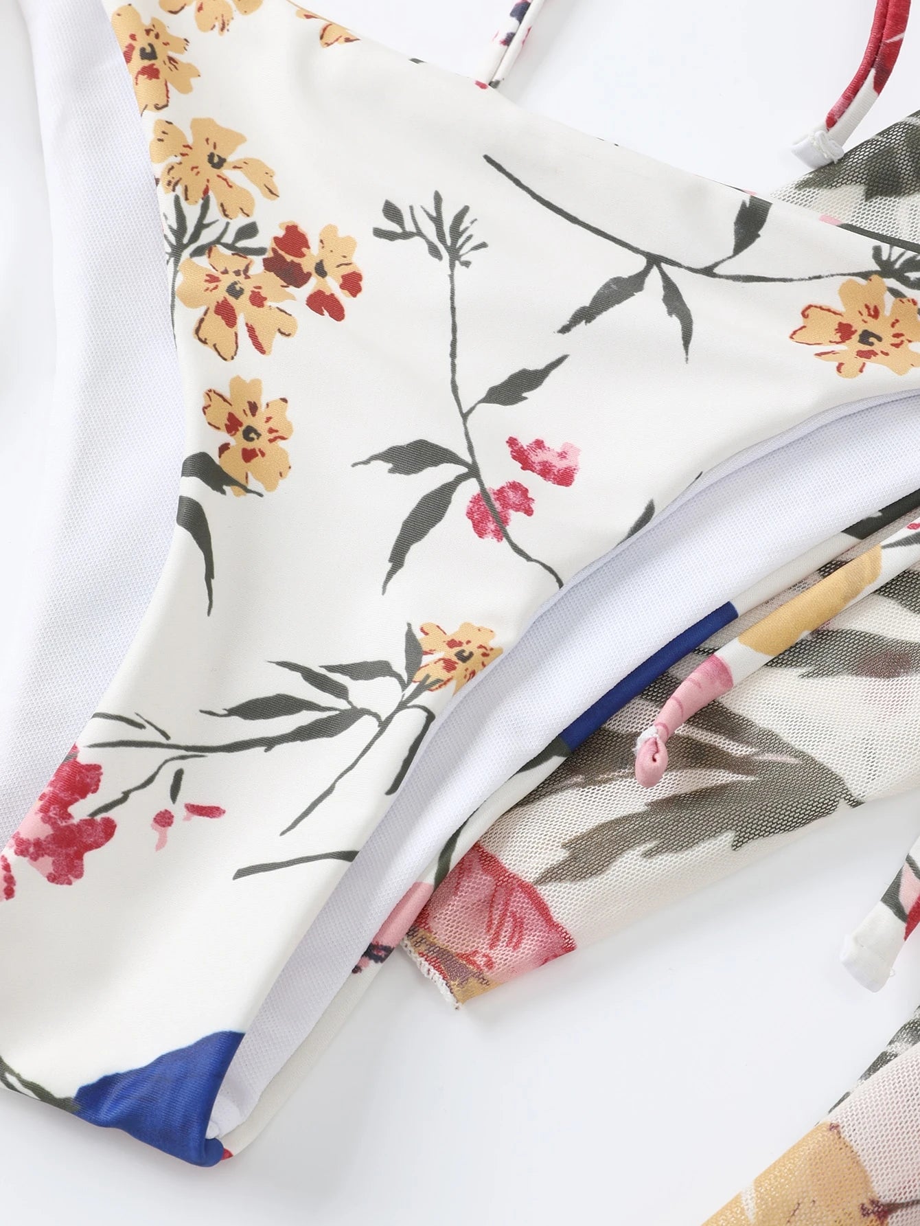 Biquíni Cortininha Florido + Saída de Praia