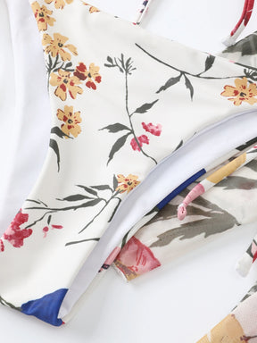 Biquíni Cortininha Florido + Saída de Praia