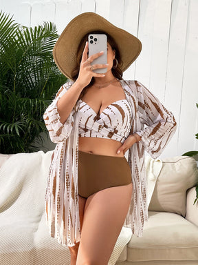 Biquíni Plus Size Hot Pant com Bojo + Saída de Praia