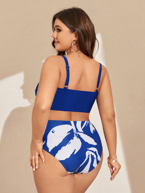 Biquíni Plus Size Cintura Alta com Bojo + Saída de Praia Longa