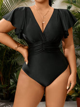 Maiô Plus Size Feminino com Mangas Decote V Comportado