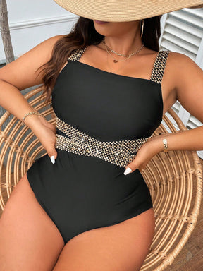 Maiô Plus Size Feminino Elegante com Alças Tramadas
