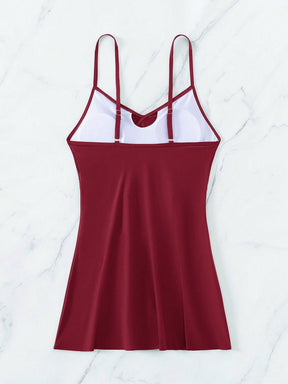 Maiô Feminino com Saia Nó Lateral e Alças Finas