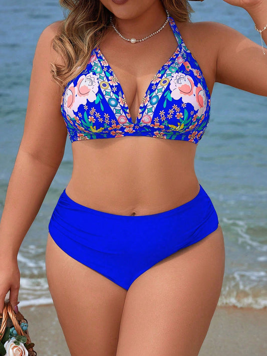 Biquíni Plus Size Cintura Alta Estampado
