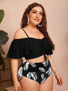 Biquíni Plus Size Cintura Alta com Manga