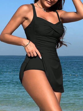 Maiô com Sainha Modelador Costas Cruzada