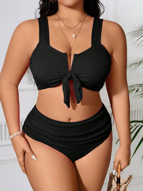 Biquíni Plus Size Cintura Alta com Bojo Decote V Alças Grossas