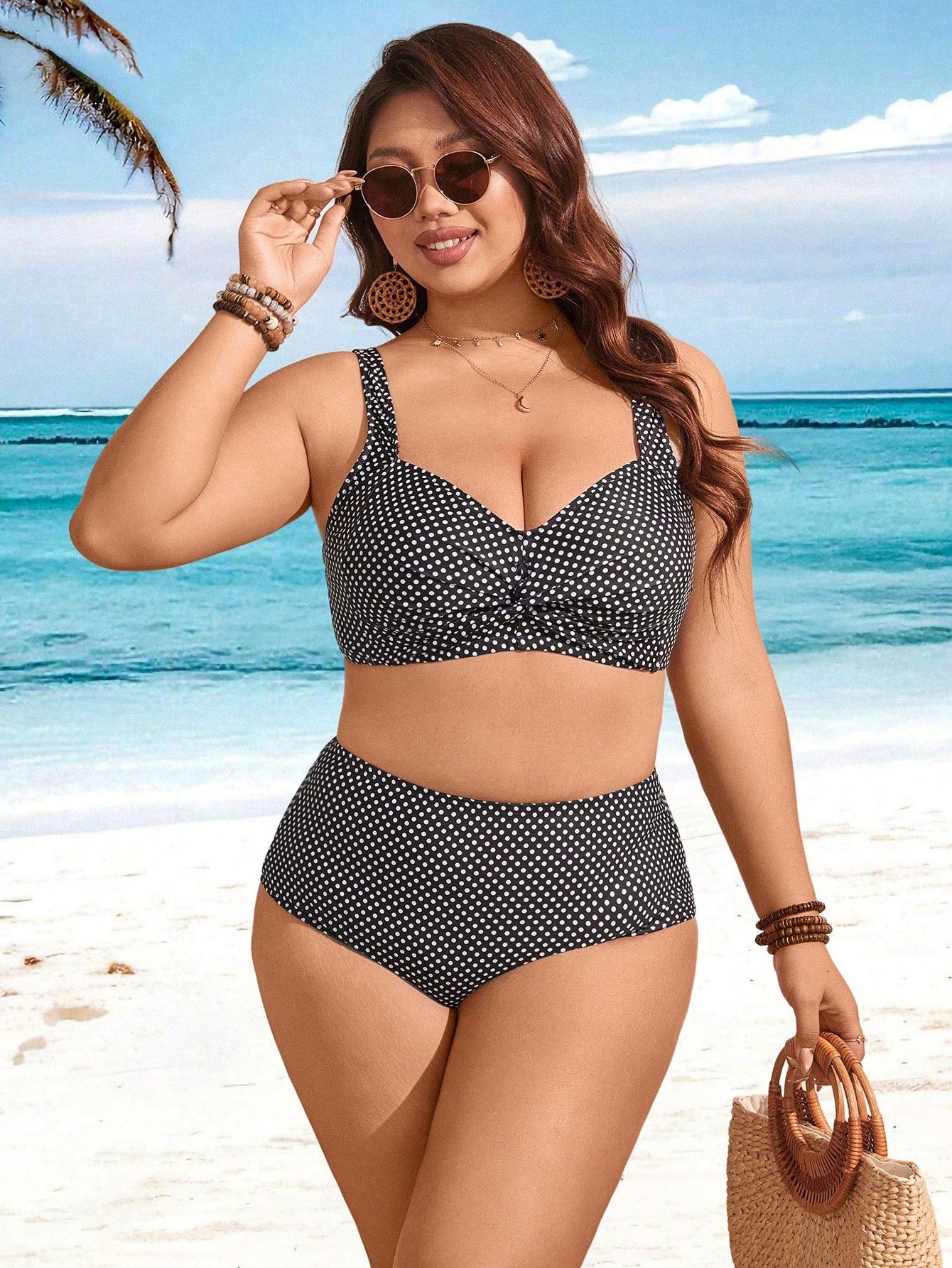 Biquíni Plus Size Petit Poá Cintura Alta