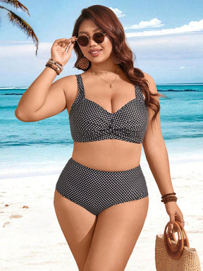 Biquíni Plus Size Petit Poá Cintura Alta