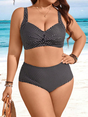 Biquíni Plus Size Petit Poá Cintura Alta