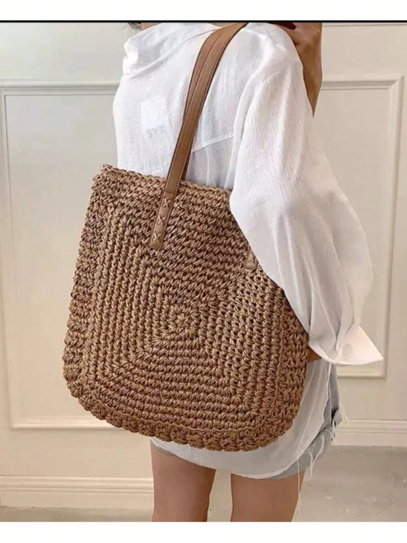 Bolsa de Praia de Palha Quadrada