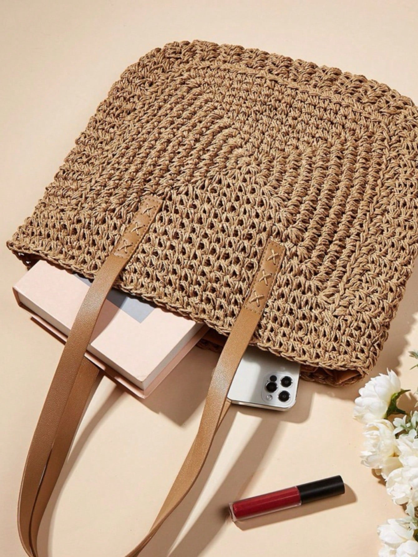 Bolsa de Praia de Palha Quadrada