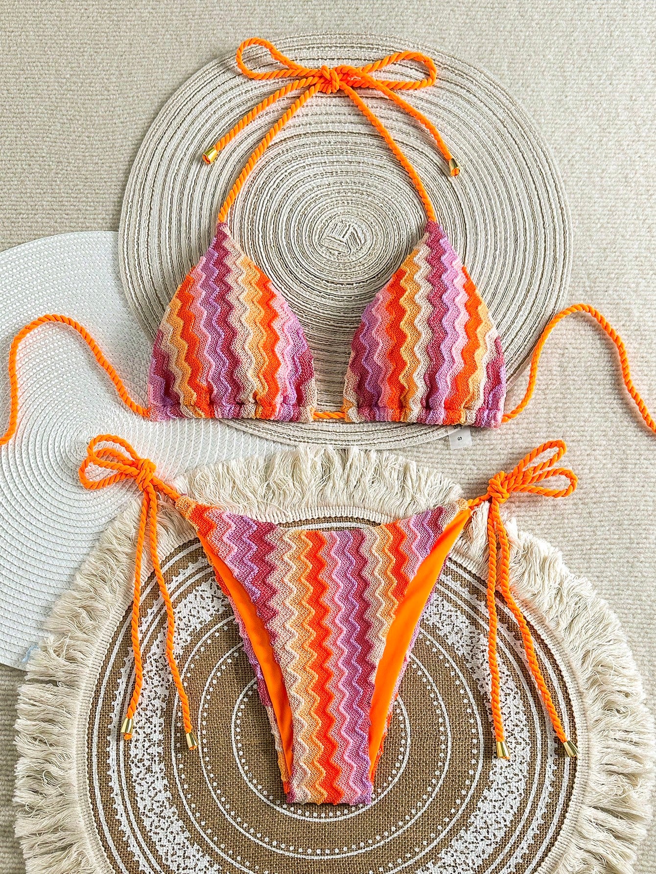 Biquíni Cortininha de Crochê Feminino