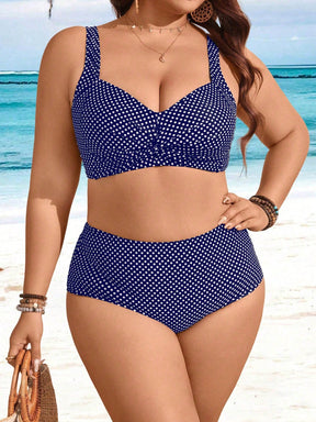 Biquíni Plus Size Petit Poá Cintura Alta