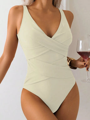 Maiô Modelador Decote V Franzido