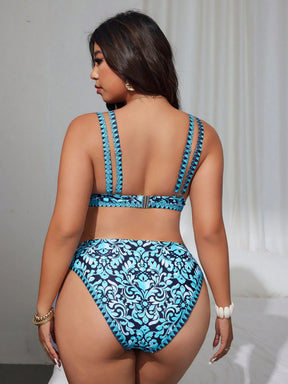Biquíni Tanga Plus Size Estampado Alta Sustentação