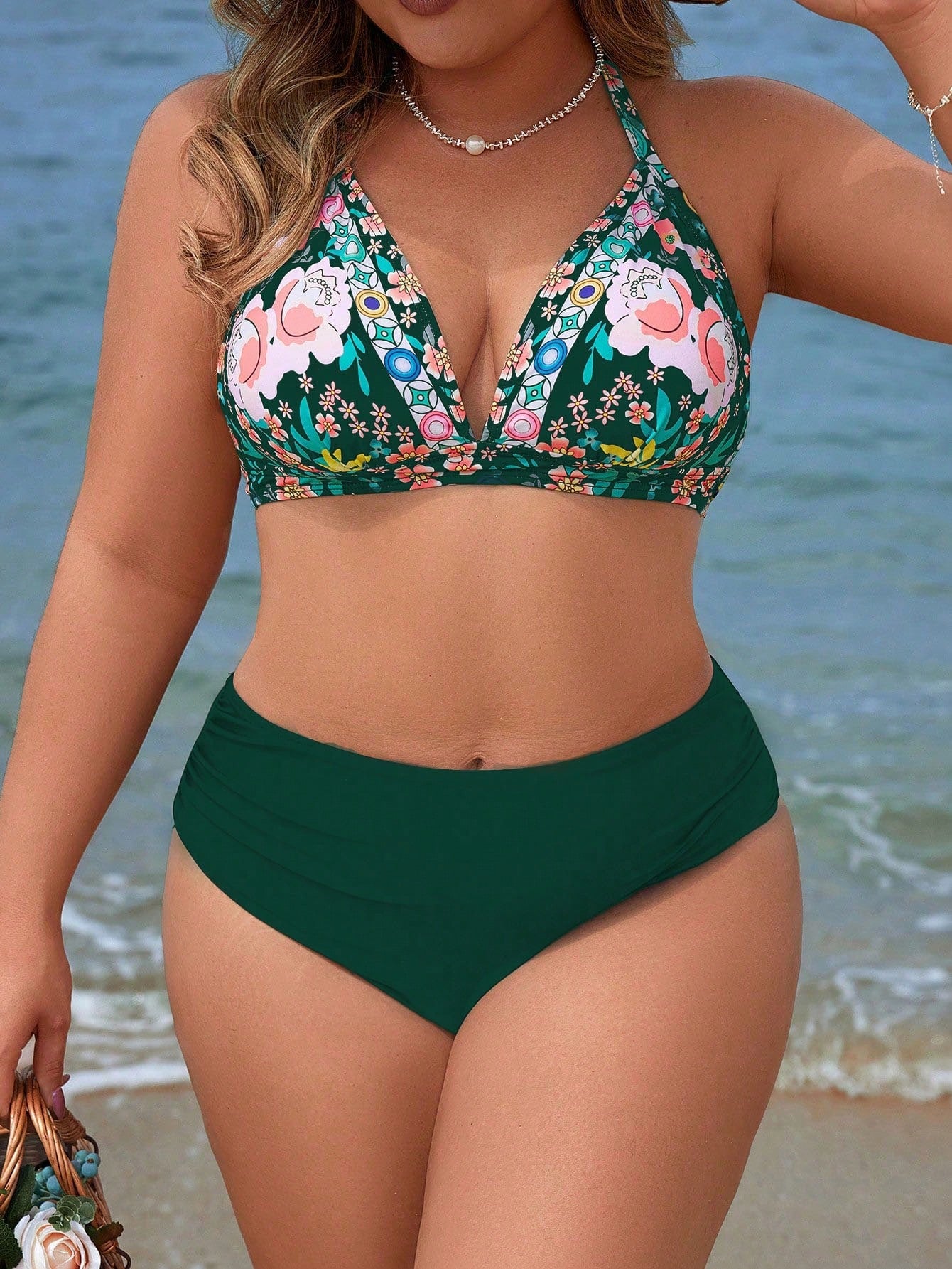 Biquíni Plus Size Cintura Alta Estampado