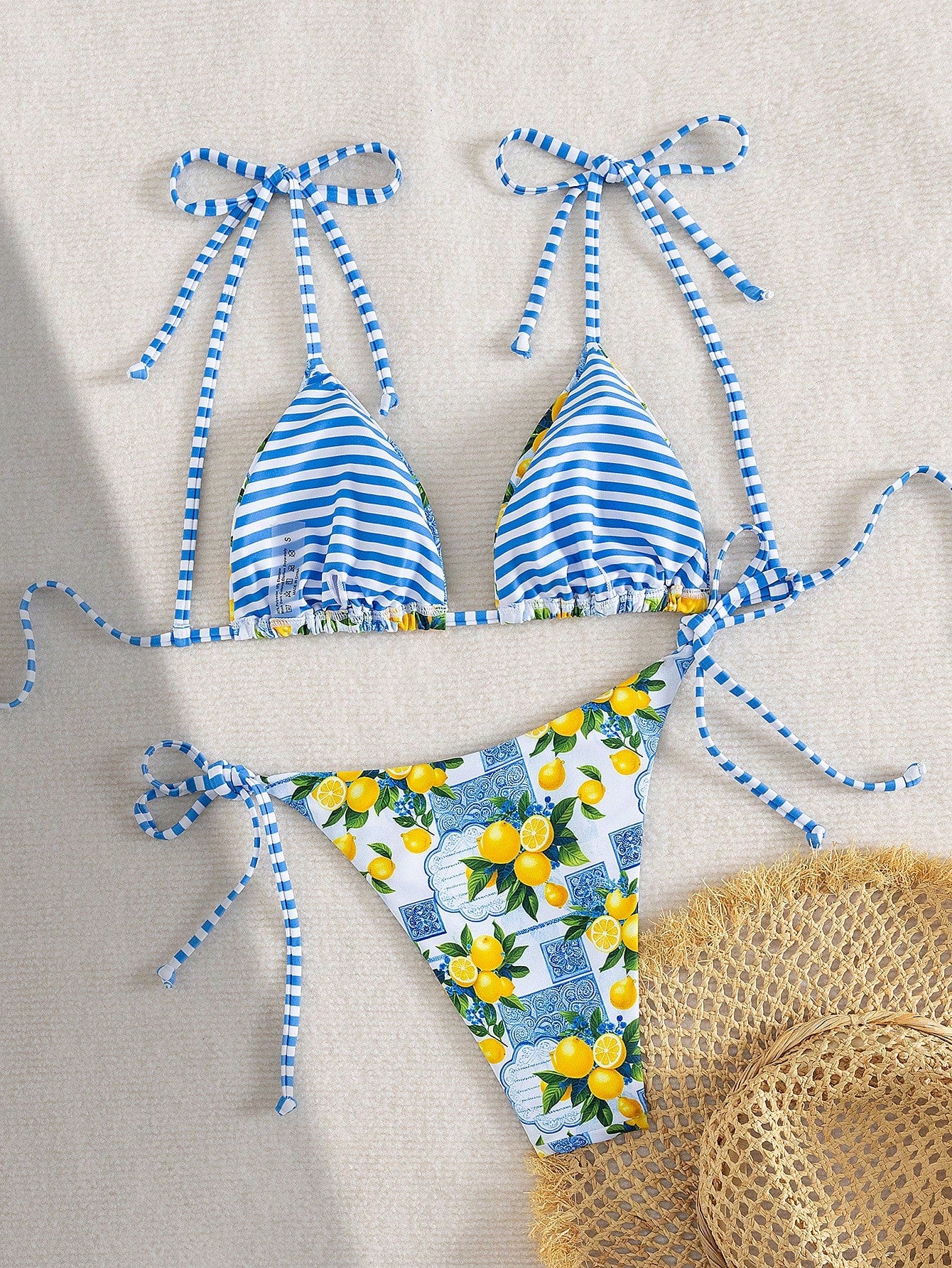 Biquíni Cortininha Feminino Estampa Limão Siciliano