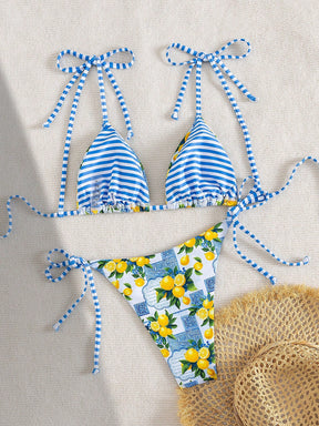 Biquíni Cortininha Feminino Estampa Limão Siciliano