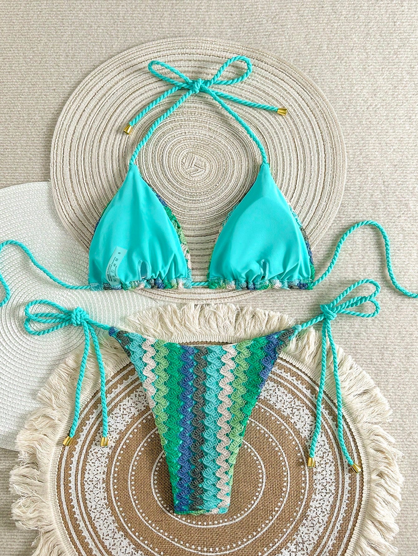 Biquíni Cortininha de Crochê Feminino