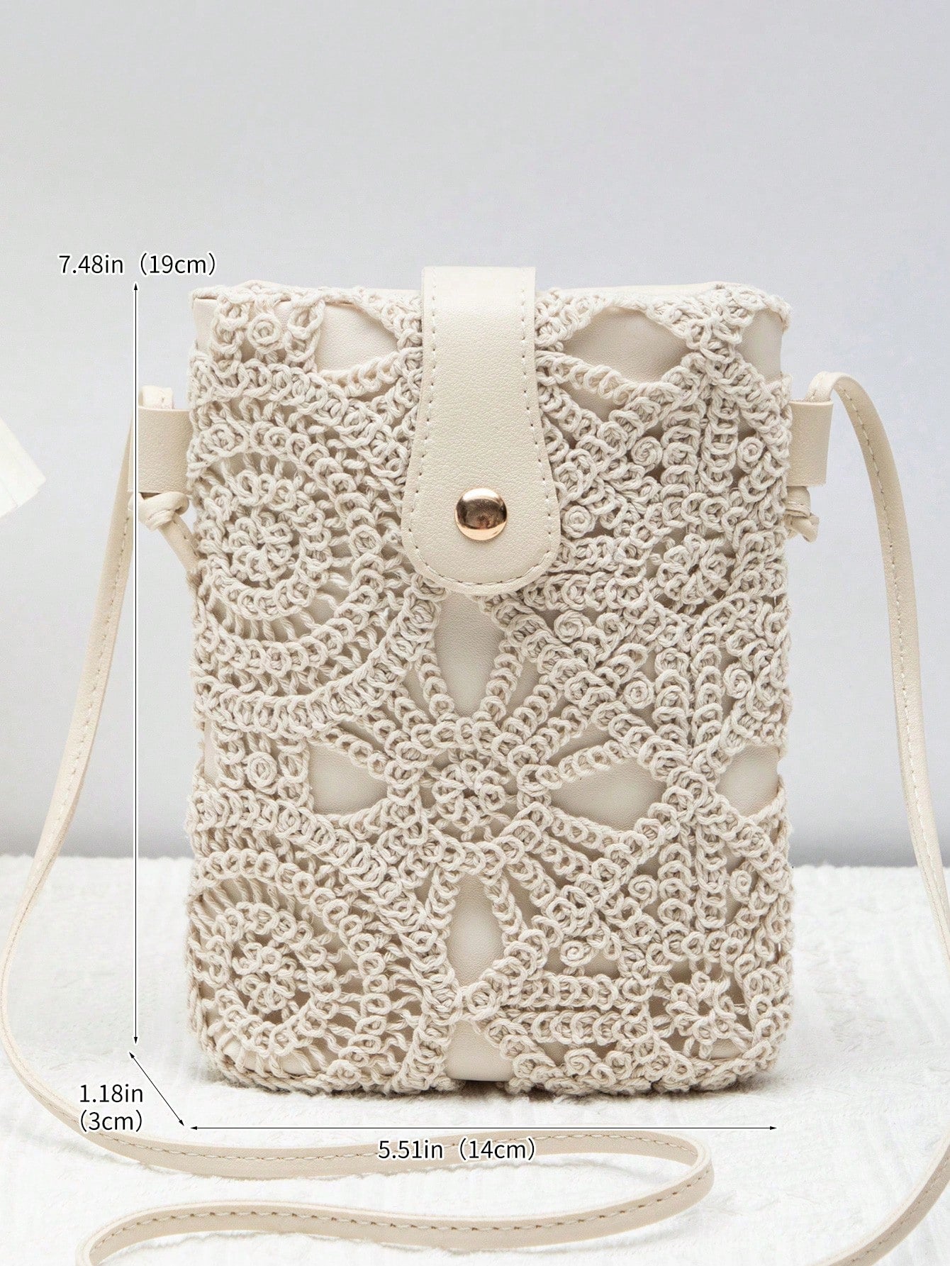 Bolsa de Crochê Pequena para Celular