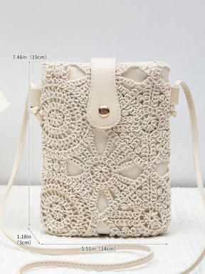 Bolsa de Crochê Pequena para Celular