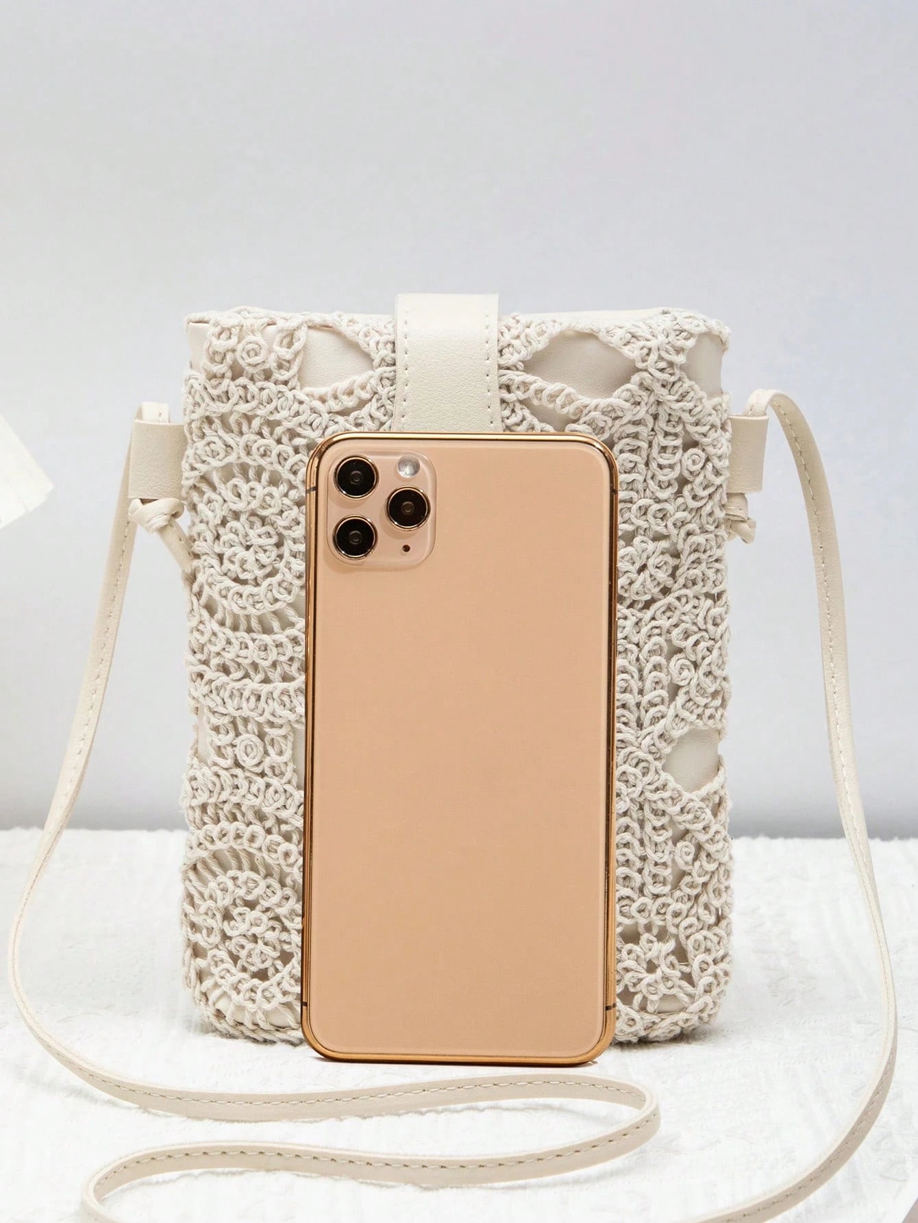 Bolsa de Crochê Pequena para Celular